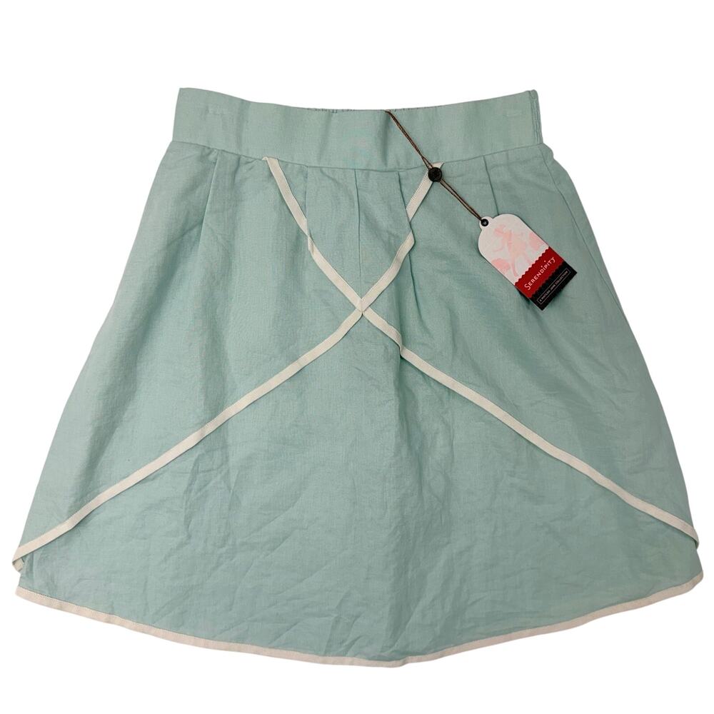 Matilda Jane Serendipity Women’s Skirt Small Mint Green A-Line Linen Blend NWT